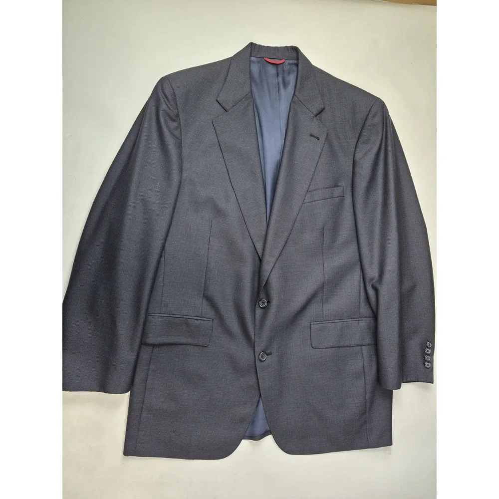Jos A Bank Mens Wool Sports Coat 42L Navy Blue Vintage USA Made 2 Button Blazer